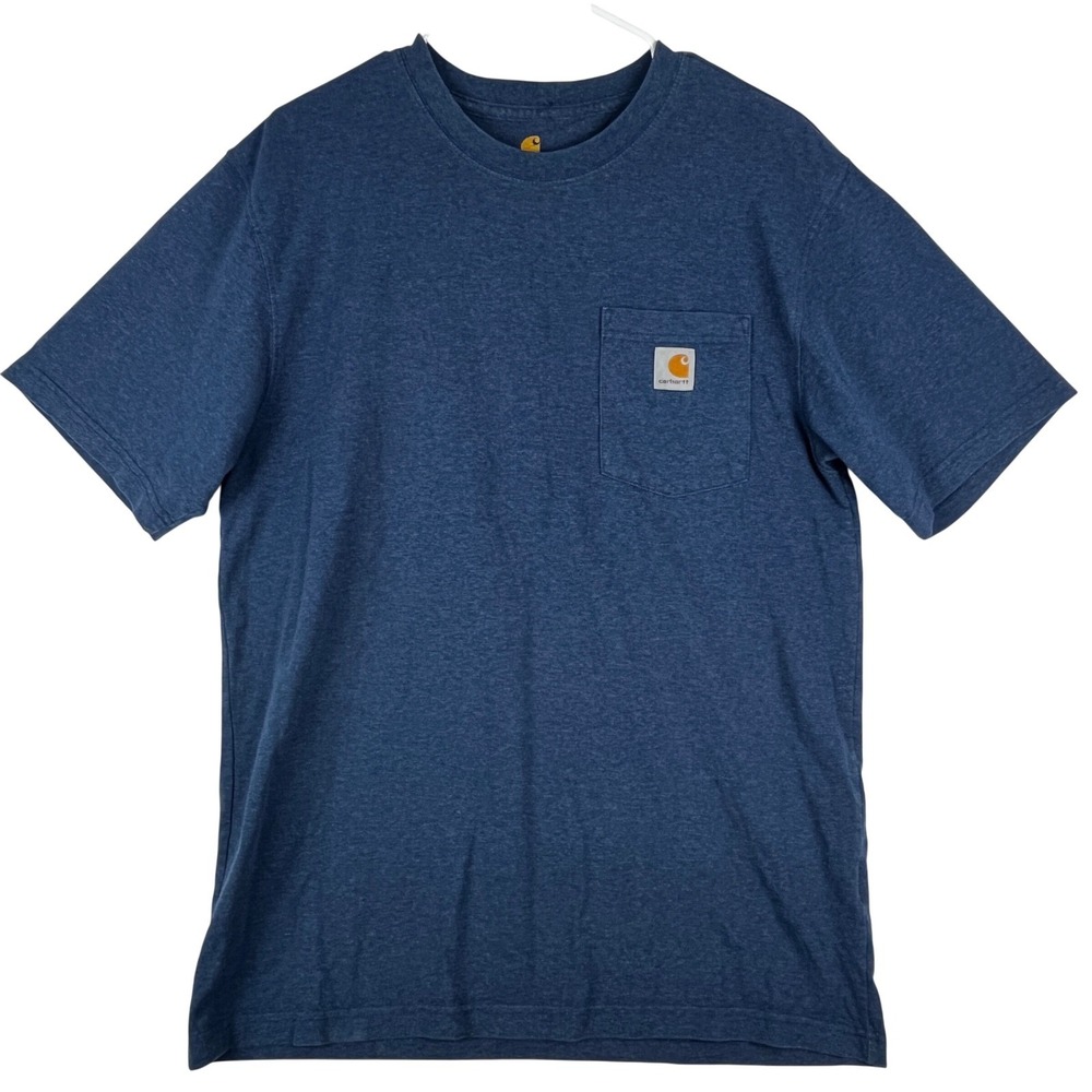 Carhartt Pocket T-Shirt Mens‎ M K87 Blue Heather Short Sleeve Original Fit